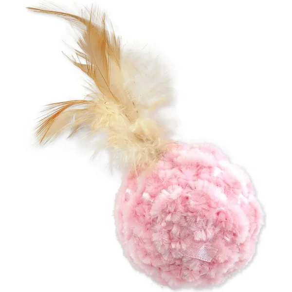 Jouet Magic Cat balle chenille avec plumes et catnip mix 14cm