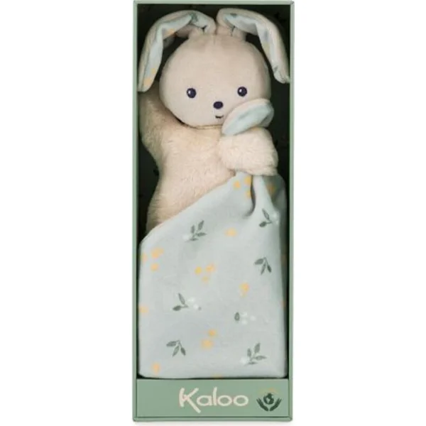 Kaloo Carré Douceur Peluche avec doudou Lapin menthe