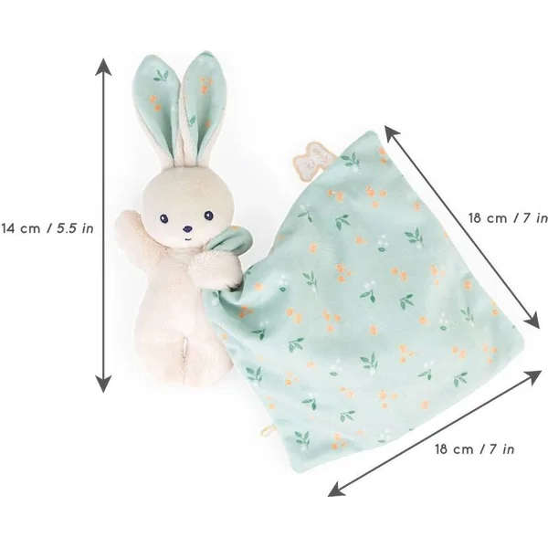 Kaloo Carré Douceur Peluche avec doudou Lapin menthe