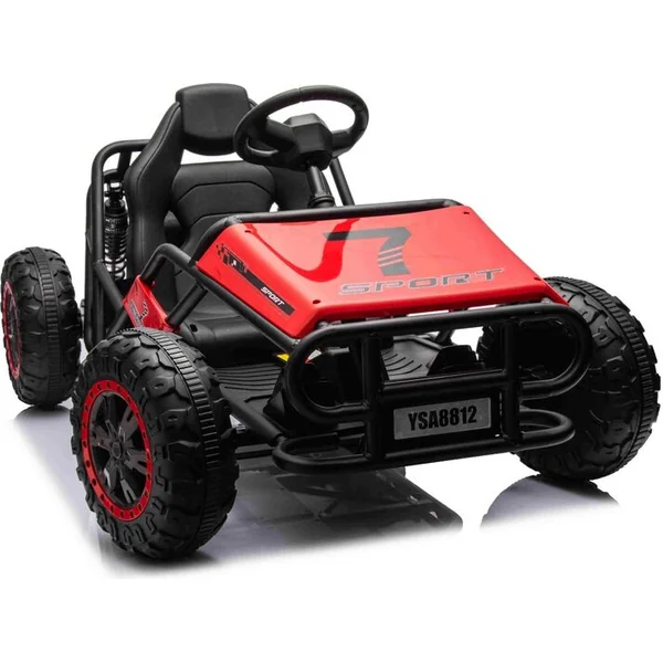 Kart électrique SPORT-KART 24V, rouge, roues EVA, siège en similicuir, moteur 2 x 50W,