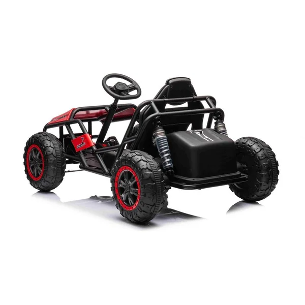 Kart électrique SPORT-KART 24V, rouge, roues EVA, siège en similicuir, moteur 2 x 50W,