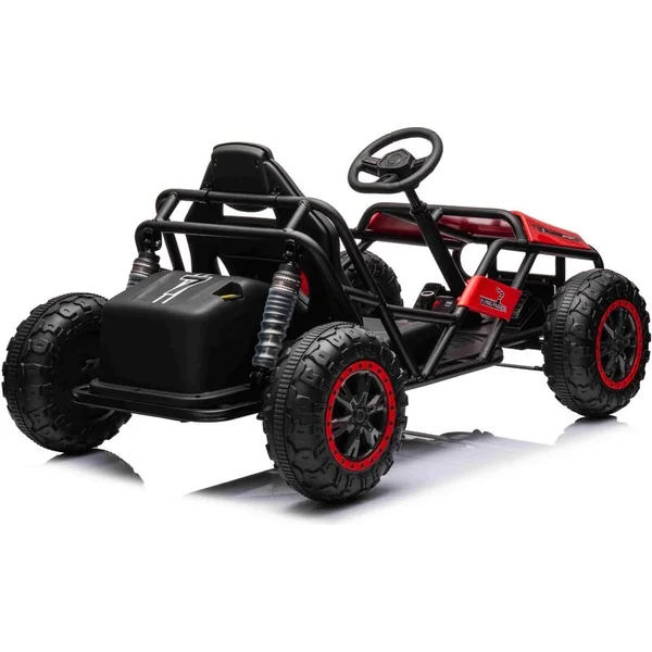 Kart électrique SPORT-KART 24V, rouge, roues EVA, siège en similicuir, moteur 2 x 50W,