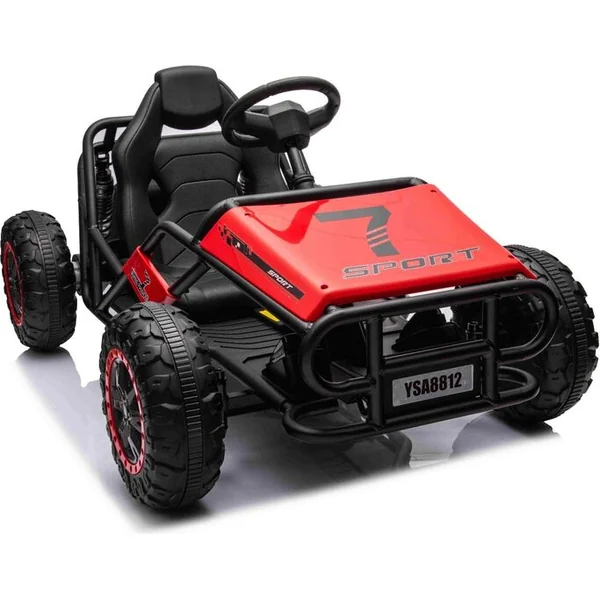 Kart électrique SPORT-KART 24V, rouge, roues EVA, siège en similicuir, moteur 2 x 50W,