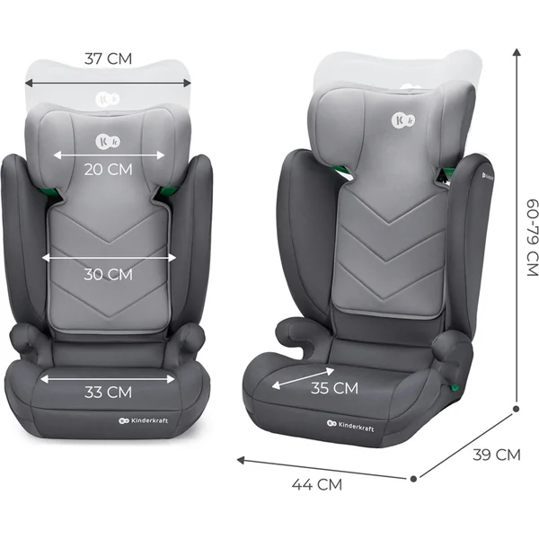 KINDERKRAFT Siège auto i-Spark i-Size 100-150 cm Gris