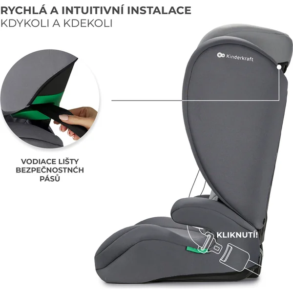 KINDERKRAFT Siège auto i-Spark i-Size 100-150 cm Gris