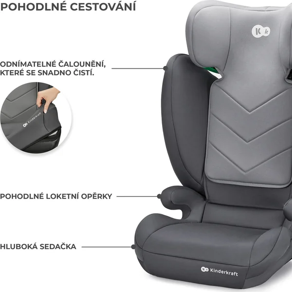 KINDERKRAFT Siège auto i-Spark i-Size 100-150 cm Gris
