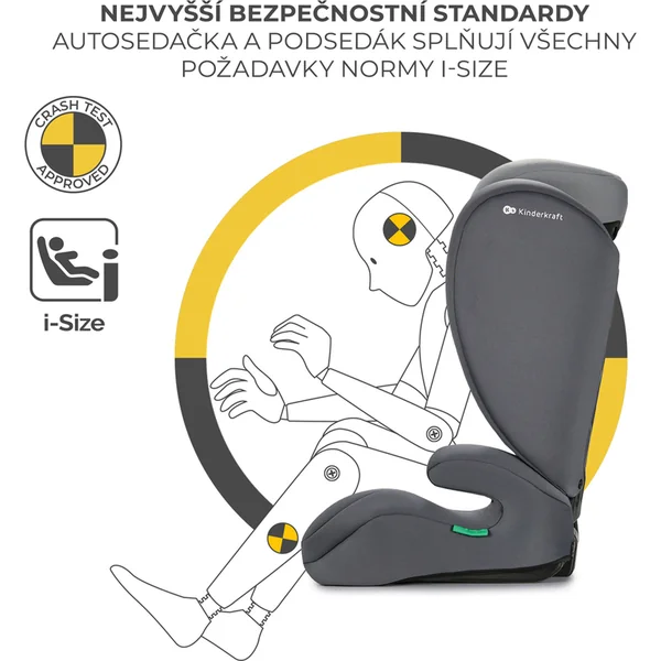 KINDERKRAFT Siège auto i-Spark i-Size 100-150 cm Gris