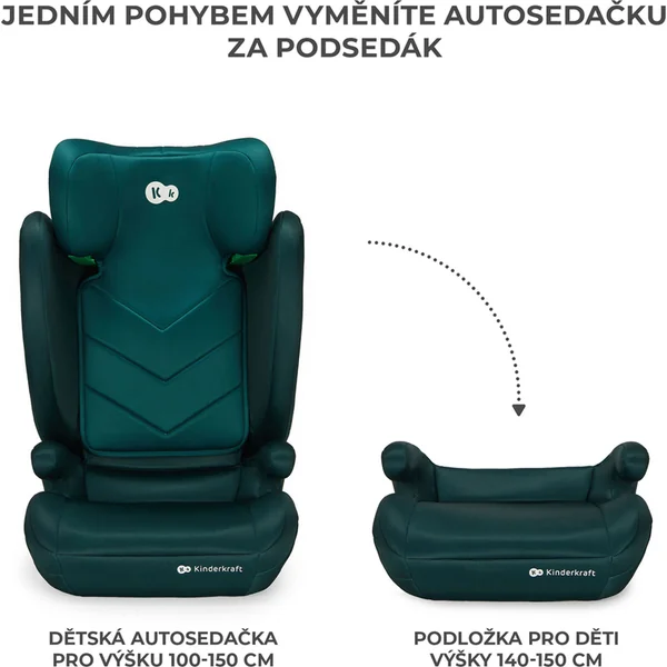 KINDERKRAFT Siège auto i-Spark i-Size 100-150 cm Vert