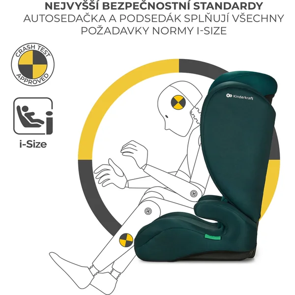 KINDERKRAFT Siège auto i-Spark i-Size 100-150 cm Vert