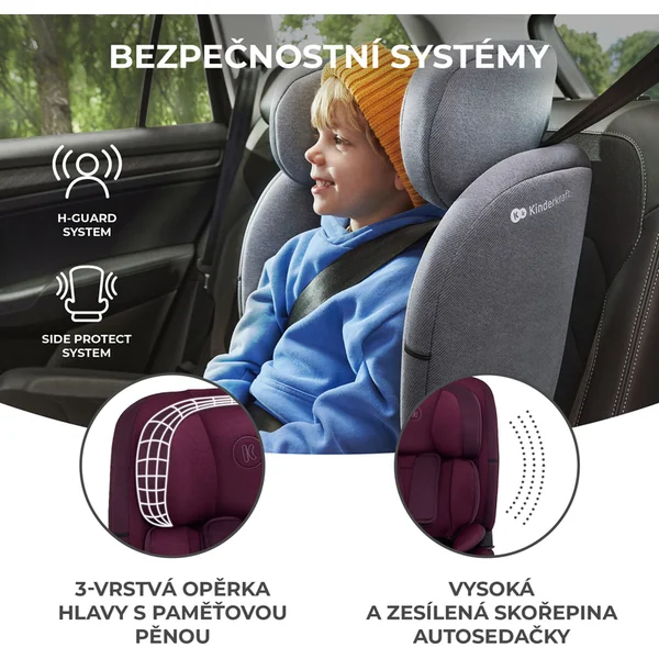 KINDERKRAFT Siège auto Oneto3 i-Size 76-150cm + Isofix Cherry pearl