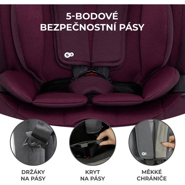 KINDERKRAFT Siège auto Oneto3 i-Size 76-150cm + Isofix Cherry pearl