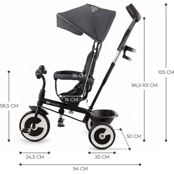 KINDERKRAFT Tricycle Aston Malachite Grey