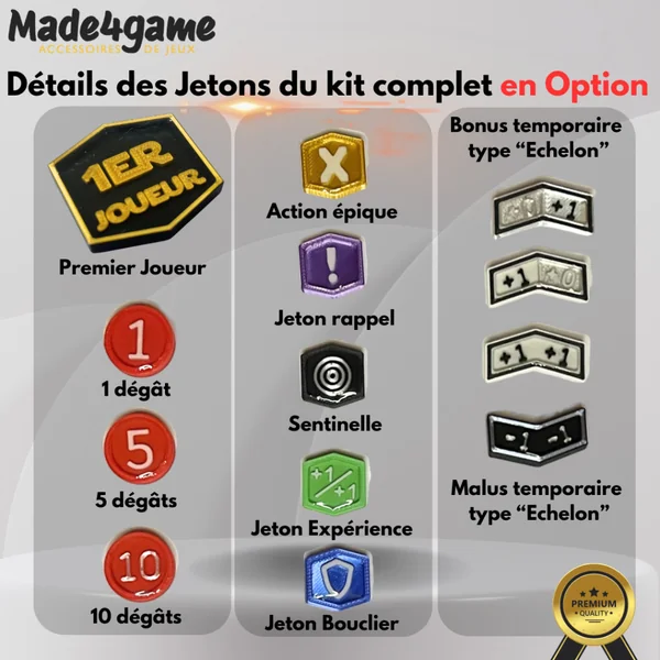 Kit de 5 jetons "dégât 1" additionnels compatible Star Wars Unlimited
