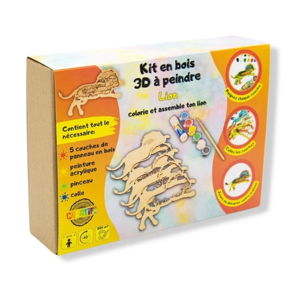 Kit en bois à peindre Lion - Creatif Wood