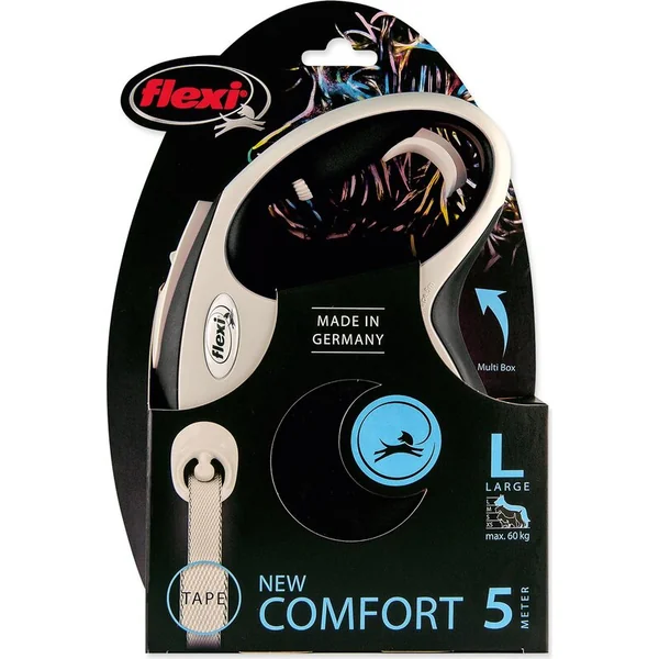 Laisse Flexi New Comfort ruban L noir 5m