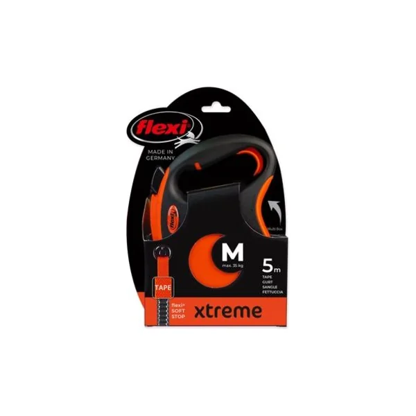 Laisse FLEXI Xtreme ruban M orange 5m