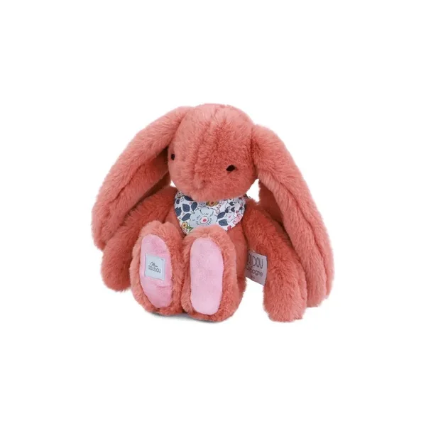 Lapin Fleurette : Peluche Lapin orange 25 cm - Doudou et compagnie