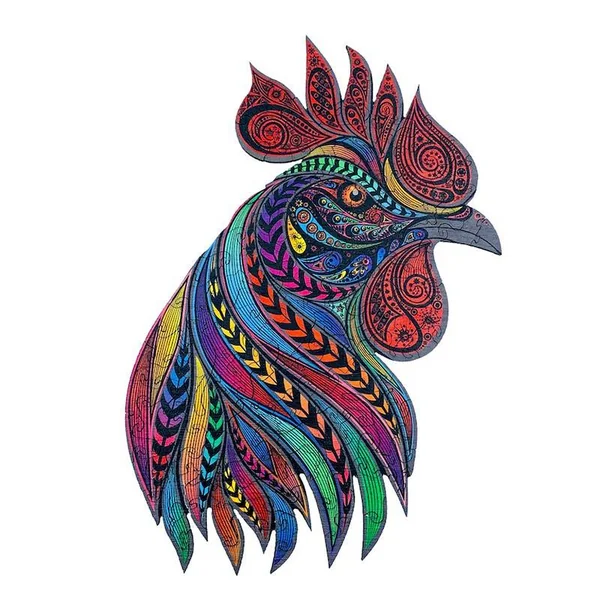 Le Coq Chanteur - Puzzle Créatif en bois S