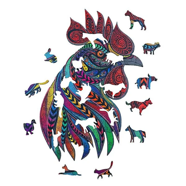 Le Coq Chanteur - Puzzle Créatif en bois S