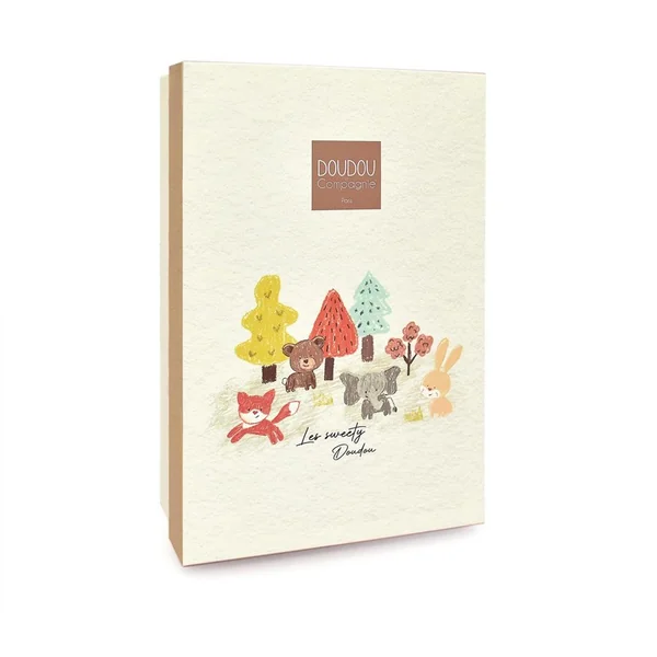 Les Sweety : Doudou Renard rose avec mouchoir 25 cm - Doudou et Compagnie