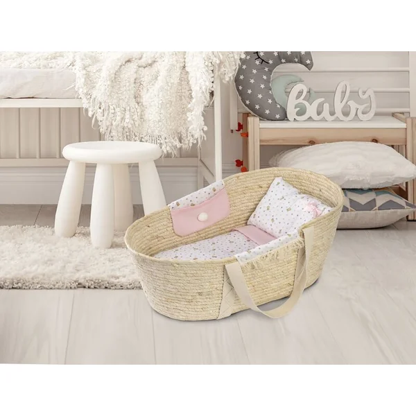 Llorens 201 - Panier de Moïse pour poupée avec literie et accessoires