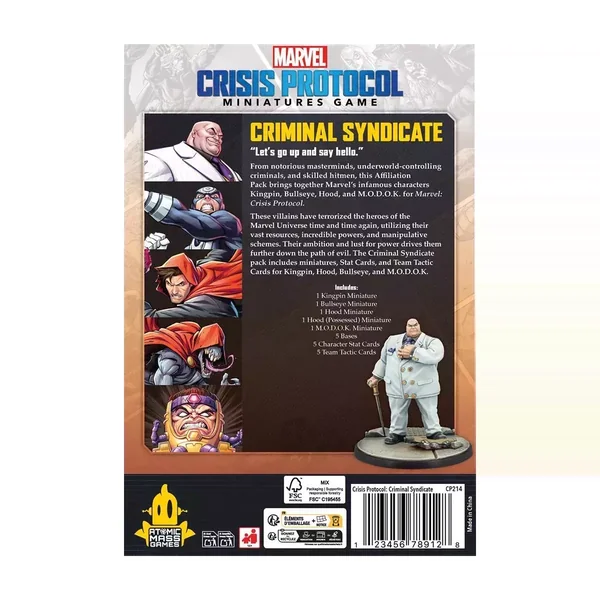 Marvel Crisis Protocol : Criminal Syndicate - Affiliation Pack - Jeu Rescapé