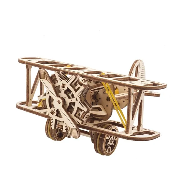 Mini-Biplan UGEARS - Puzzle 3D Mécanique en bois