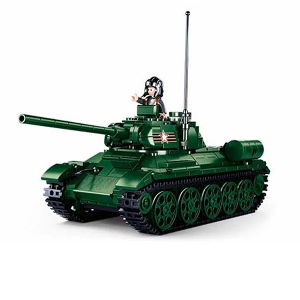 Model Bricks : Char moyen T34-85 vert 497 pcs - Sluban