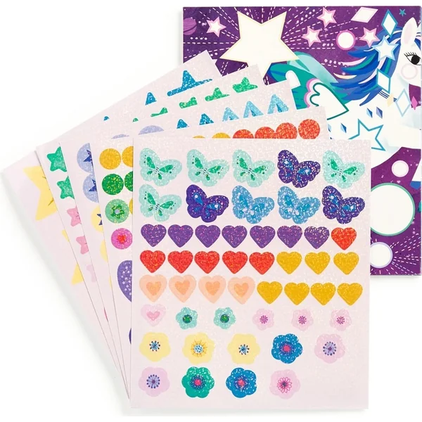 Mudpuppy Ensemble d'autocollants scintillants avec scène Licornes magiques