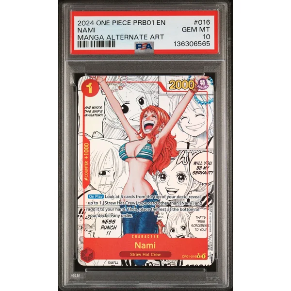 Nami Manga Alternate Art OP01-016 PRB01 – PSA 10
