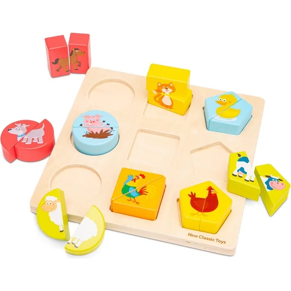 New Classic Toys Puzzle en bois à encastrer - formes et animaux