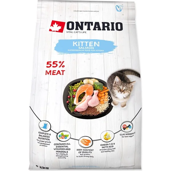Nourriture Ontario Kitten Saumon 2kg
