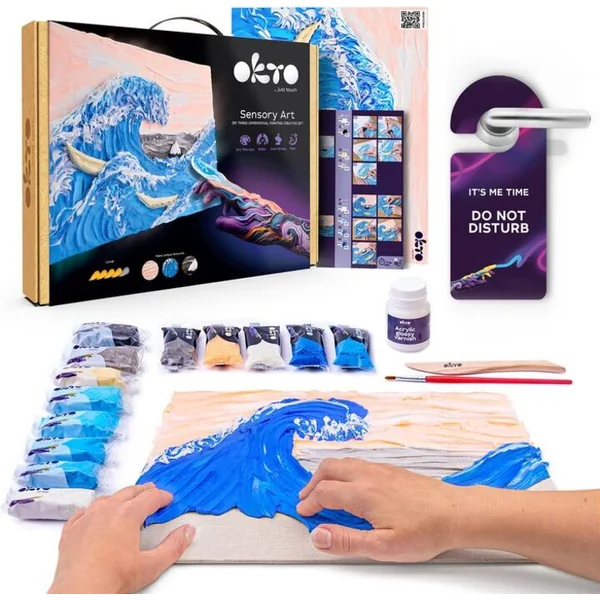 OKTO SENSOTY ART ensemble artistique "La Grande Vague au large de Kanagawa" 30x40 cm