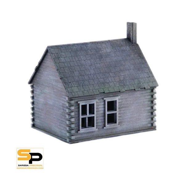 Old West - Log Cabin with Stone Chimney