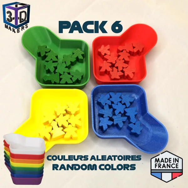 Packs de Bac à jetons empilable EasyPlay T1 - Couleurs aléatoires