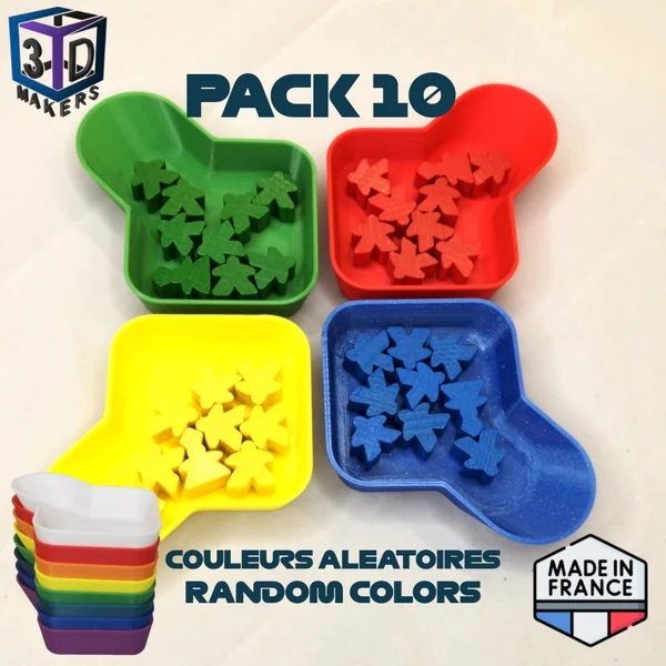 Packs de Bac à jetons empilable EasyPlay T1 - Couleurs aléatoires