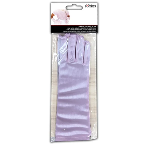 Paire de gants satinés rose - Rubies