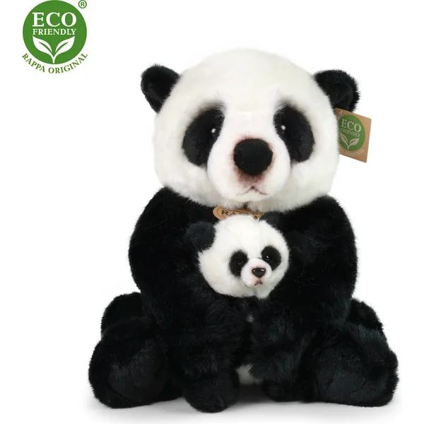 Panda en peluche avec bébé 27 cm ECO-FRIENDLY