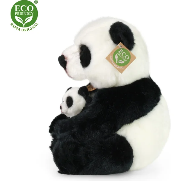Panda en peluche avec bébé 27 cm ECO-FRIENDLY