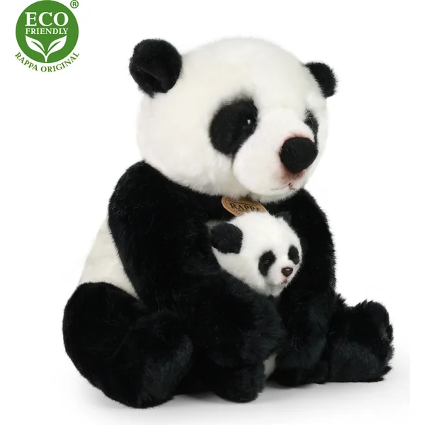 Panda en peluche avec bébé 27 cm ECO-FRIENDLY