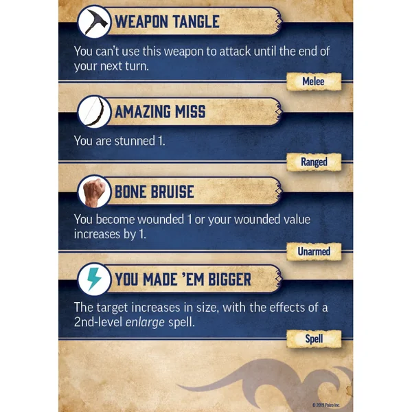 Pathfinder Second Edition - Critical Fumble Deck