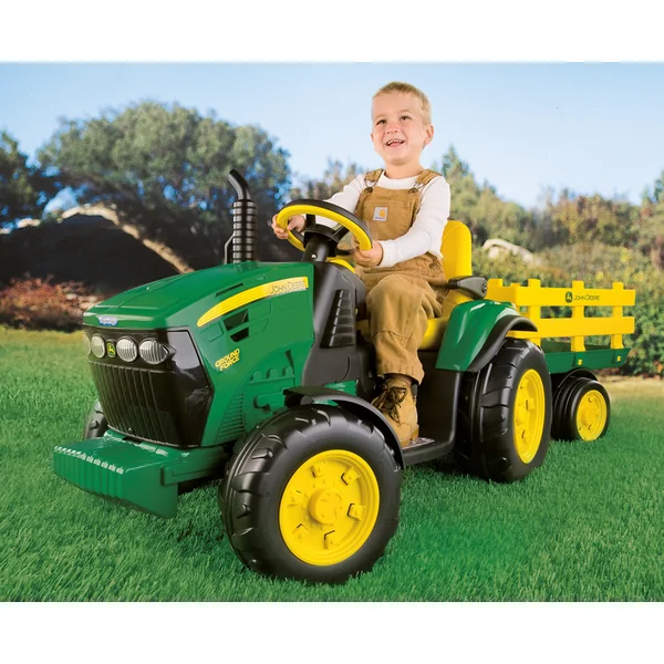 Peg-Pérego John Deere Ground Force avec remorque 12V - 330W vert