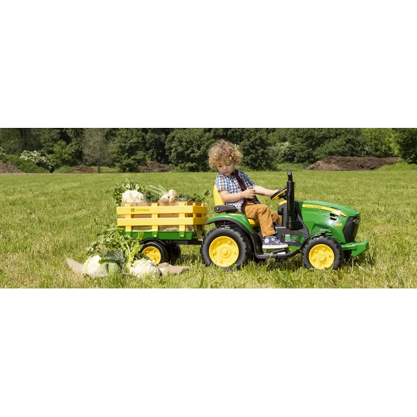 Peg-Pérego John Deere Ground Force avec remorque 12V - 330W vert