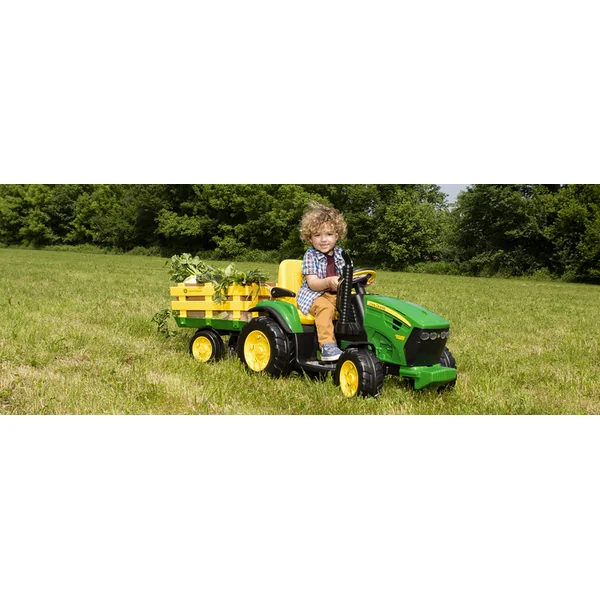 Peg-Pérego John Deere Ground Force avec remorque 12V - 330W vert