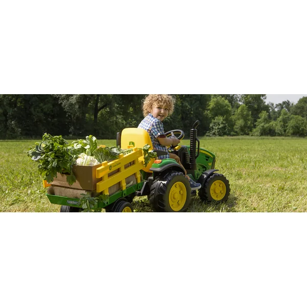 Peg-Pérego John Deere Ground Force avec remorque 12V - 330W vert