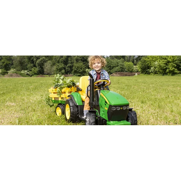 Peg-Pérego John Deere Ground Force avec remorque 12V - 330W vert