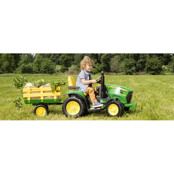Peg-Pérego John Deere Ground Force avec remorque 12V - 330W vert