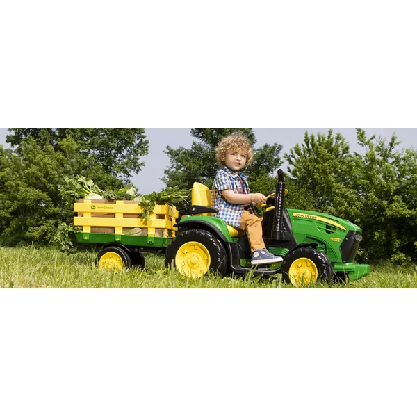 Peg-Pérego John Deere Ground Force avec remorque 12V - 330W vert