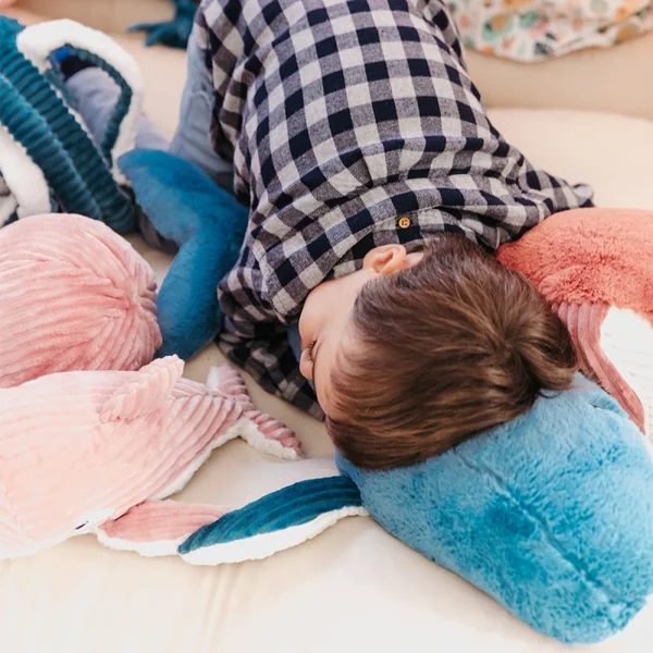 Peluche Les Ptipotos : Baleine Gravillou maman et son bébé bleu