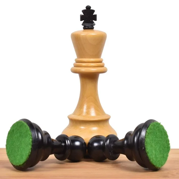 Pièces échecs Russians "zagreb" buis/ébonisé n°3 - Cases 40mm